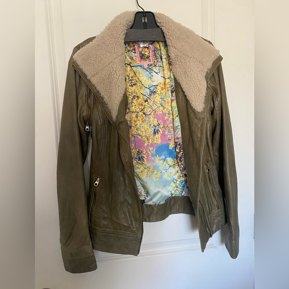 Ted Baker London Olive Jacket with Floral Lining
